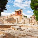 ancient ruines of Knossos palace at Crete at sunny day, Greece